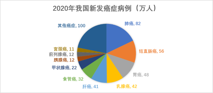 圖1 2020年我國新發(fā)癌癥病例