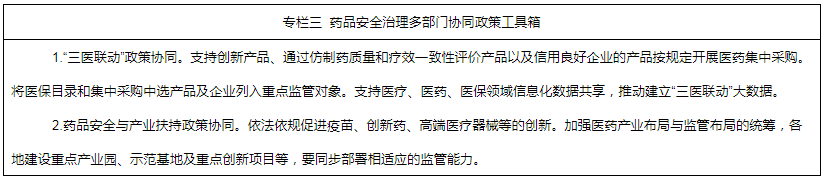 專欄三  藥品安全治理多部門協(xié)同政策工具箱