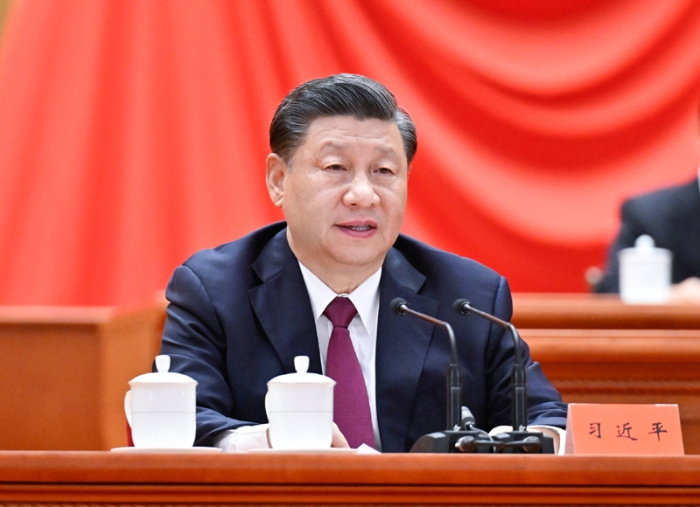 4月8日，北京冬奧會、冬殘奧會總結(jié)表彰大會在北京人民大會堂隆重舉行。中共中央總書記、國家主席、中央軍委主席習近平在大會上發(fā)表重要講話。新華社記者 李學仁 攝