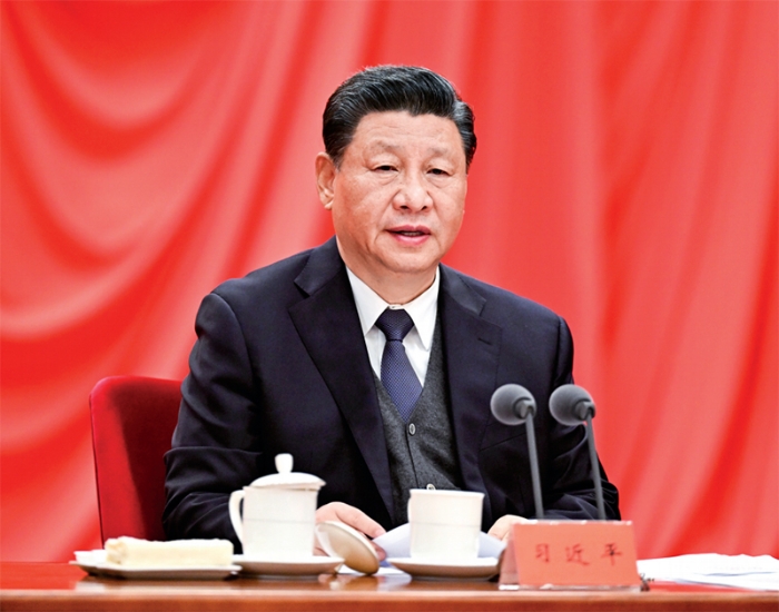 2022年1月18日，中共中央總書記、國(guó)家主席、中央軍委主席習(xí)近平在中國(guó)共產(chǎn)黨第十九屆中央紀(jì)律檢查委員會(huì)第六次全體會(huì)議上發(fā)表重要講話。新華社記者 李學(xué)仁/攝