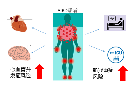 圖1：自身免疫性風(fēng)濕病患者面對(duì)新冠重癥和心血管并發(fā)癥