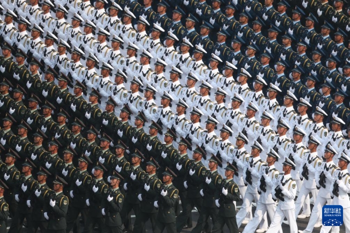 2019年10月1日上午，慶祝中華人民共和國成立70周年大會在北京天安門廣場隆重舉行。這是聯(lián)勤保障部隊(duì)方隊(duì)。新華社記者 江宏景 攝