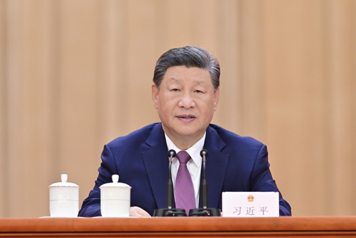 9月14日上午，中共中央、全國人大常委會(huì)在北京人民大會(huì)堂隆重舉行慶祝全國人民代表大會(huì)成立70周年大會(huì)。中共中央總書記、國家主席、中央軍委主席習(xí)近平出席會(huì)議并發(fā)表重要講話。 新華社記者 翟健嵐 攝